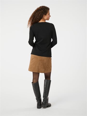 Neo Noir - Hemie Faux Suede Skirt - Cognac