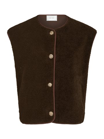 Neo Noir - Mariko Teddy Vest - Dark Brown
