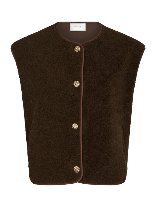 Neo Noir - Mariko Teddy Vest - Dark Brown