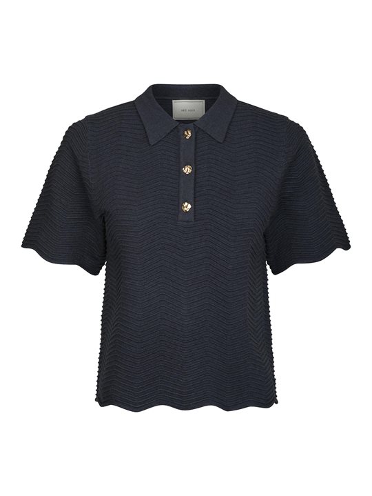 Neo Noir - Soko Wave Knit Tee - Midnight Navy