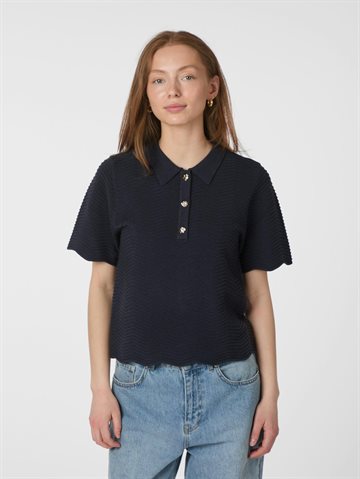 Neo Noir - Soko Wave Knit Tee - Midnight Navy