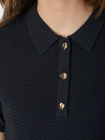 Neo Noir - Soko Wave Knit Tee - Midnight Navy