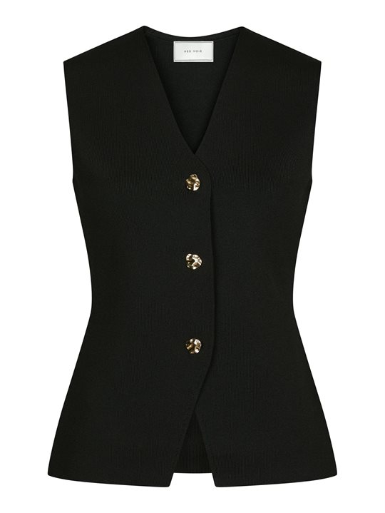 Neo Noir - Sway Smooth Knit Waistcoat - Black