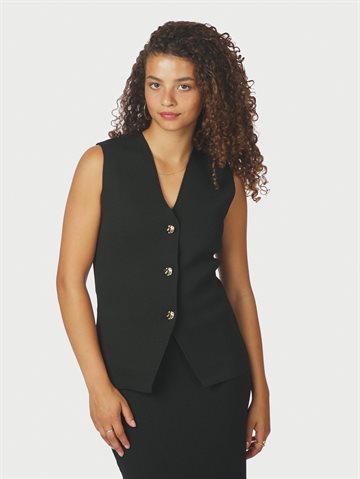 Neo Noir - Sway Smooth Knit Waistcoat - Black