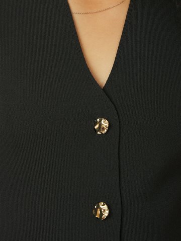 Neo Noir - Sway Smooth Knit Waistcoat - Black