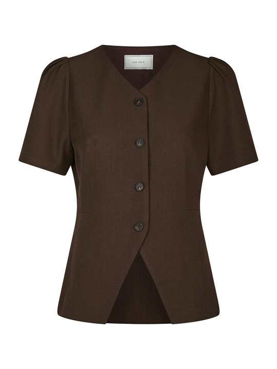 Neo Noir - Jules Structure Blouse - Dark Brown