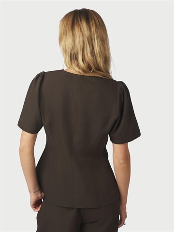 Neo Noir - Jules Structure Blouse - Dark Brown