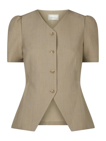 Neo Noir - Jules Structure Blouse - Dark Taupe