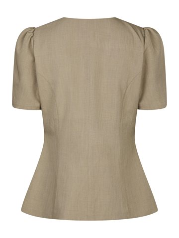 Neo Noir - Jules Structure Blouse - Dark Taupe