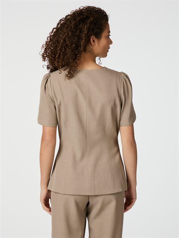 Neo Noir - Jules Structure Blouse - Dark Taupe