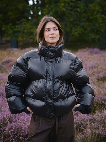 Neo Noir - Rhea Shiny Puffer Jacket - Black
