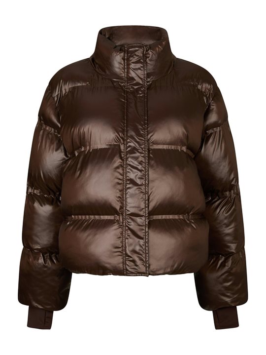 Neo Noir - Rhea Shiny Puffer Jacket - Dark Brown