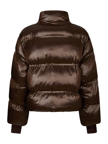 Neo Noir - Rhea Shiny Puffer Jacket - Dark Brown