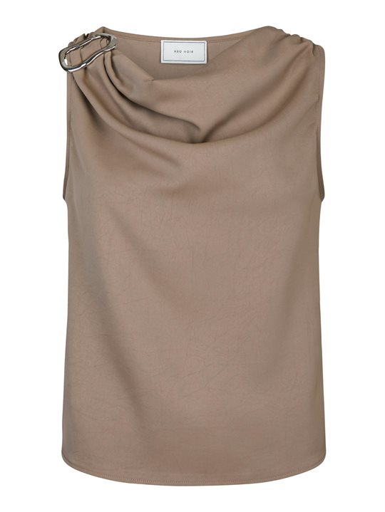 Neo Noir - Scotta Dull Sateen Top - Dark Taupe