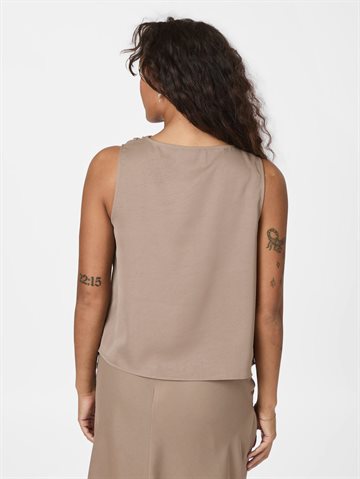 Neo Noir - Scotta Dull Sateen Top - Dark Taupe