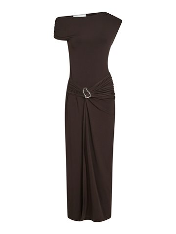 FORUDBESTILLING (JUNI) - Neo Noir - Minja Drapy Dress - Chocolate Brown