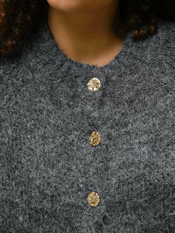 Neo Noir - Benuta Fluffy Knit Cardigan - Antracit Melange 