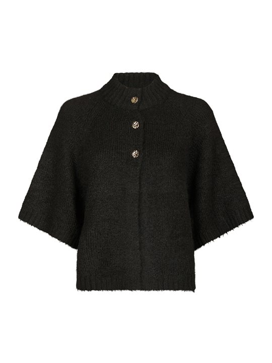 Neo Noir - Benuta Fluffy Knit Cradigan - Dark Brown