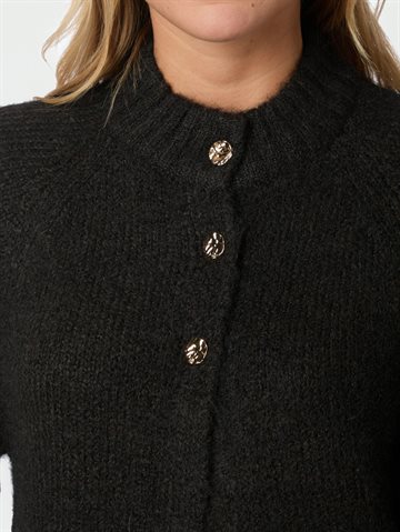 Neo Noir - Benuta Fluffy Knit Cradigan - Dark Brown