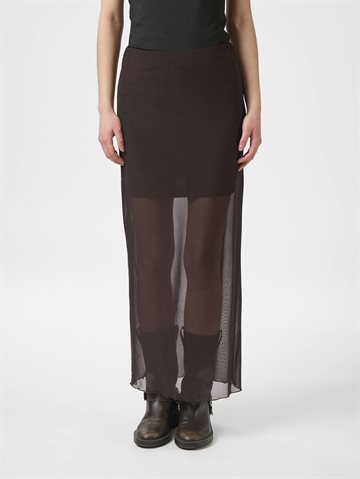 Neo Noir - Marlise Mesh Skirt - Dark Brown