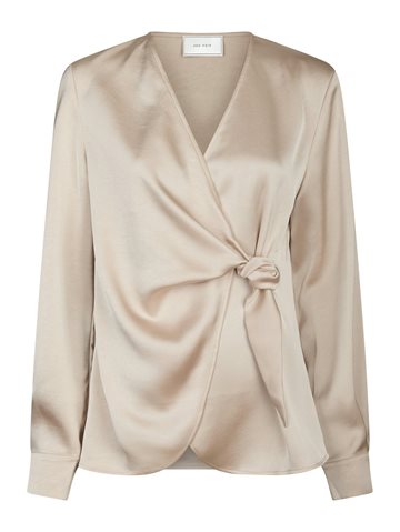 Neo Noir - Petris Heavy Sateen Blouse - Champagne