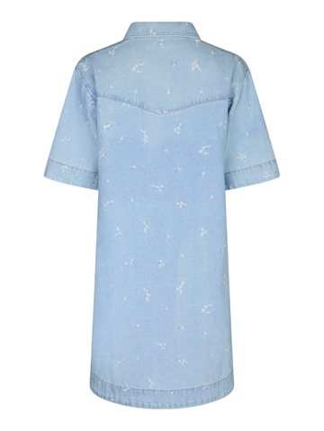 Neo Noir - Saras Denim Emb Dress - Light Blue 