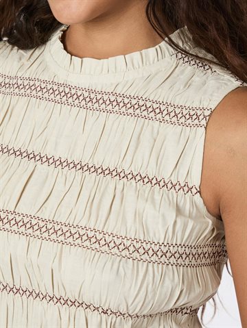 Neo Noir - Atika Deco Smock Dress - Ivory  