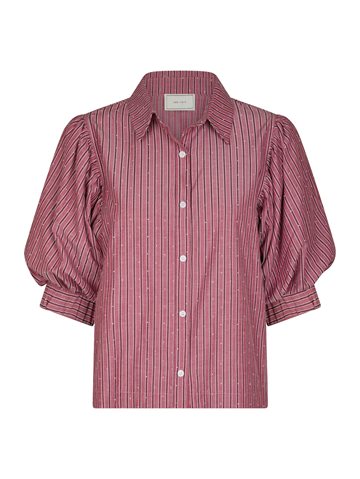 Neo Noir - Etta Soft Stripe Stone Shirt - Dark Rose