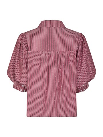 Neo Noir - Etta Soft Stripe Stone Shirt - Dark Rose