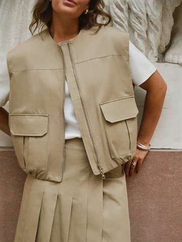 Neo Noir - Flo Balloon Twill Vest - Taupe