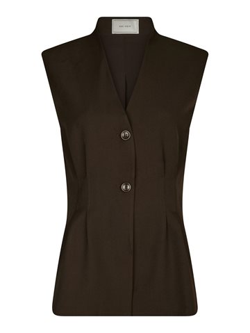 Neo Noir - Finna Structure Vest - Dark Brown