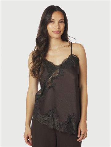 Neo Noir - Viole Lace Top - Dark Brown