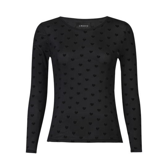 Liberté - Mesh Ls Tshirt - Black Flock Heart