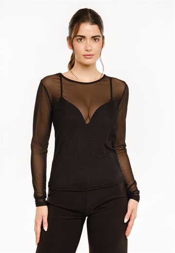 Liberté - Mesh Ls Tshirt - Black