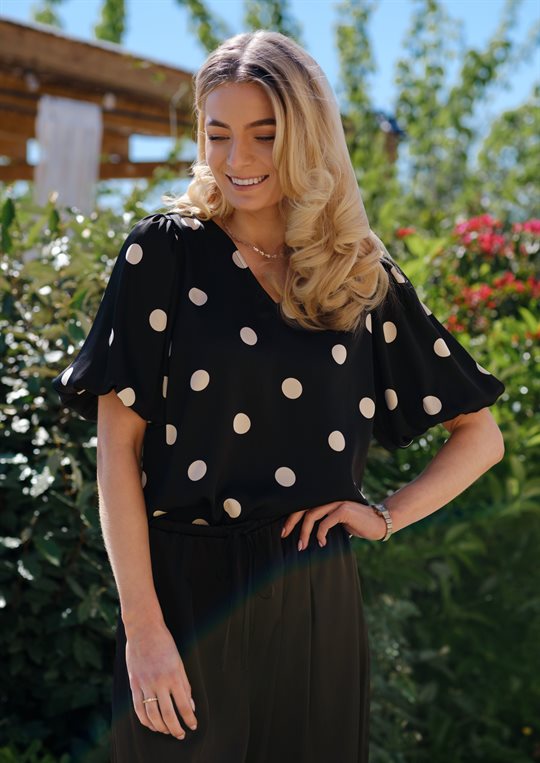 Liberté - Dotti Blouse - Black Creme Dot