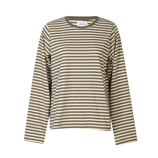 Liberté - Nalia Ls Boxy Tshirt - Army Creme Stripe