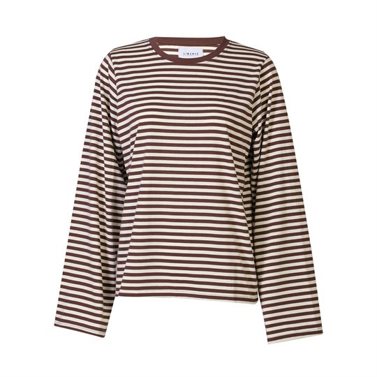 Liberté - Nalia Ls Boxy Tshirt - Brown Creme Stripe 