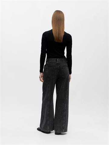 Object - Moji Birgit Mw Wide Jeans - Black Denim