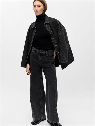 Object - Moji Birgit Mw Wide Jeans - Black Denim
