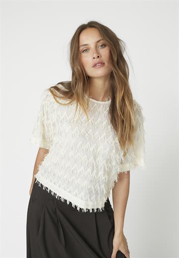 Co\' Couture -Triangle SS Blouse - Off White 
