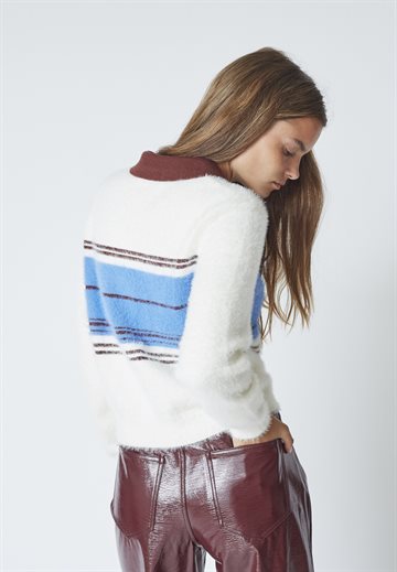 Co\' Couture -Tory Stripe Zip Knit - Off White 