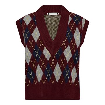 Co' Couture - Row Check Vest - Winered