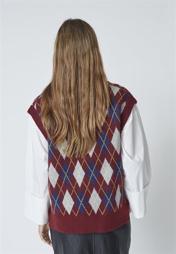 Co\' Couture - Row Check Vest - Winered