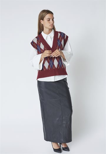 Co\' Couture - Row Check Vest - Winered