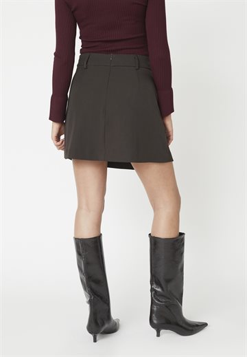 Co\' Couture - Luna Pocket Pleat Mini Skirt - Dark Brown
