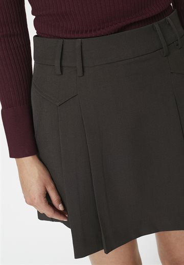 Co\' Couture - Luna Pocket Pleat Mini Skirt - Dark Brown