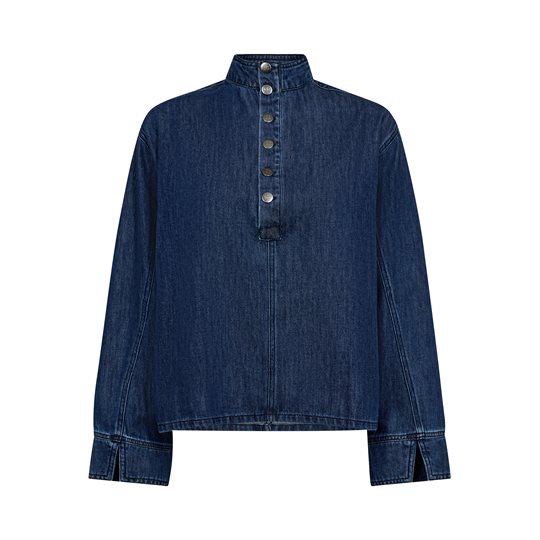 Co\' Couture - Azmina Denim Placket Blouse - Denim Blue