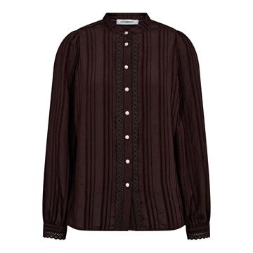 Co' Couture - Kesi Lace Shirt -  Dark Brown