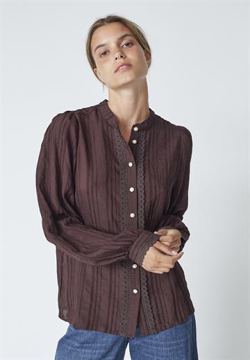 Co\' Couture - Kesi Lace Shirt -  Dark Brown