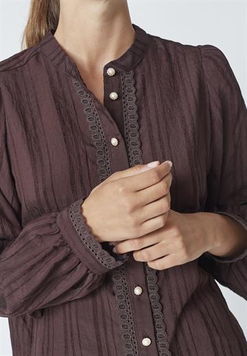 Co\' Couture - Kesi Lace Shirt -  Dark Brown